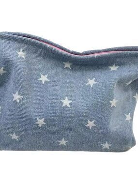 Makeup Bags for Women Cosmetic Pouch Large Purse, Blue Stars